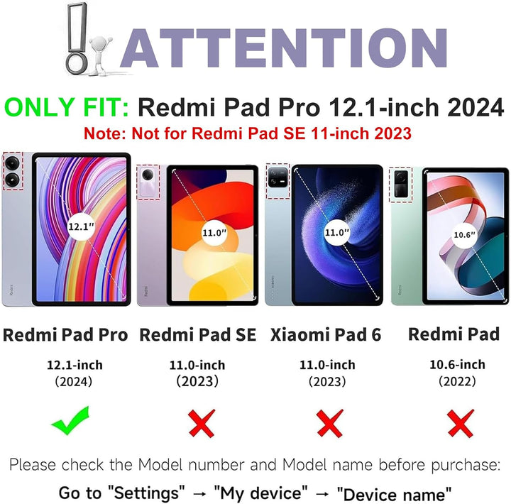 IVEOPPE Tastatur für Redmi Pad Pro 12.1, Hülle Tastatur für Redmi Pad Pro 2024, Bluetooth Magnetisch