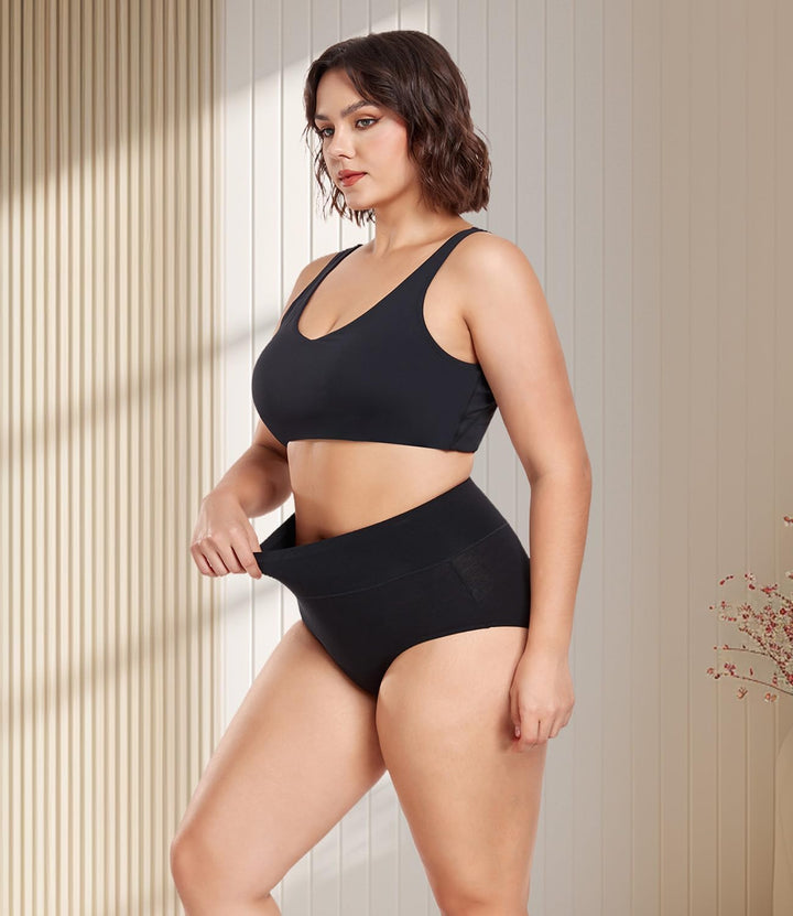 wirarpa Damen Unterhosen Baumwolle Unterwäsche Hohe Taille Slips Hoher Taillenslip für Frauen 5er Pa