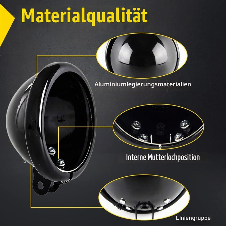 SKUNTUGUANG 5 3/4 "5,75 Zoll Led Scheinwerfergehäuse Eimer für Motorrad（schwarz）