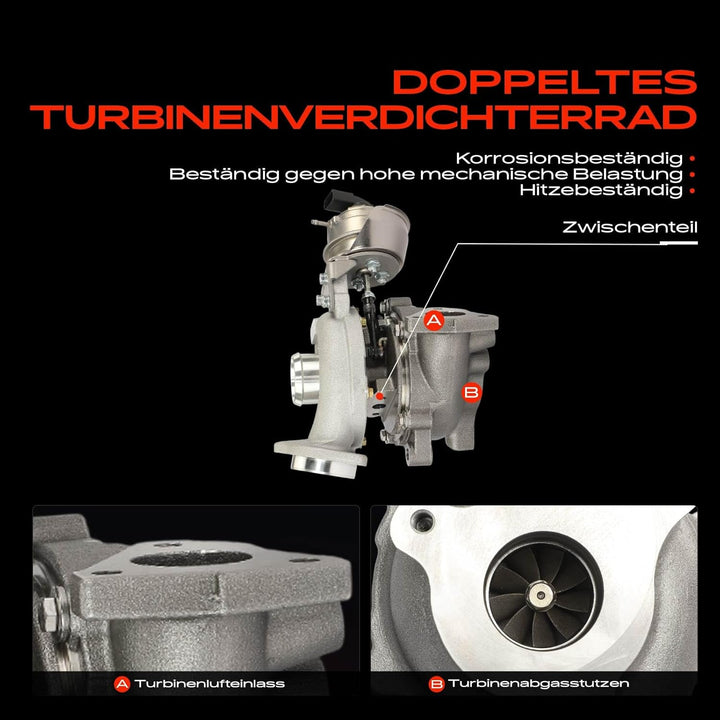 Frankberg Turbolader Abgasturbolader mit Dichtungen Diesel Kompatibel mit A4 8K2 B8 2.0L 2011-2015 A
