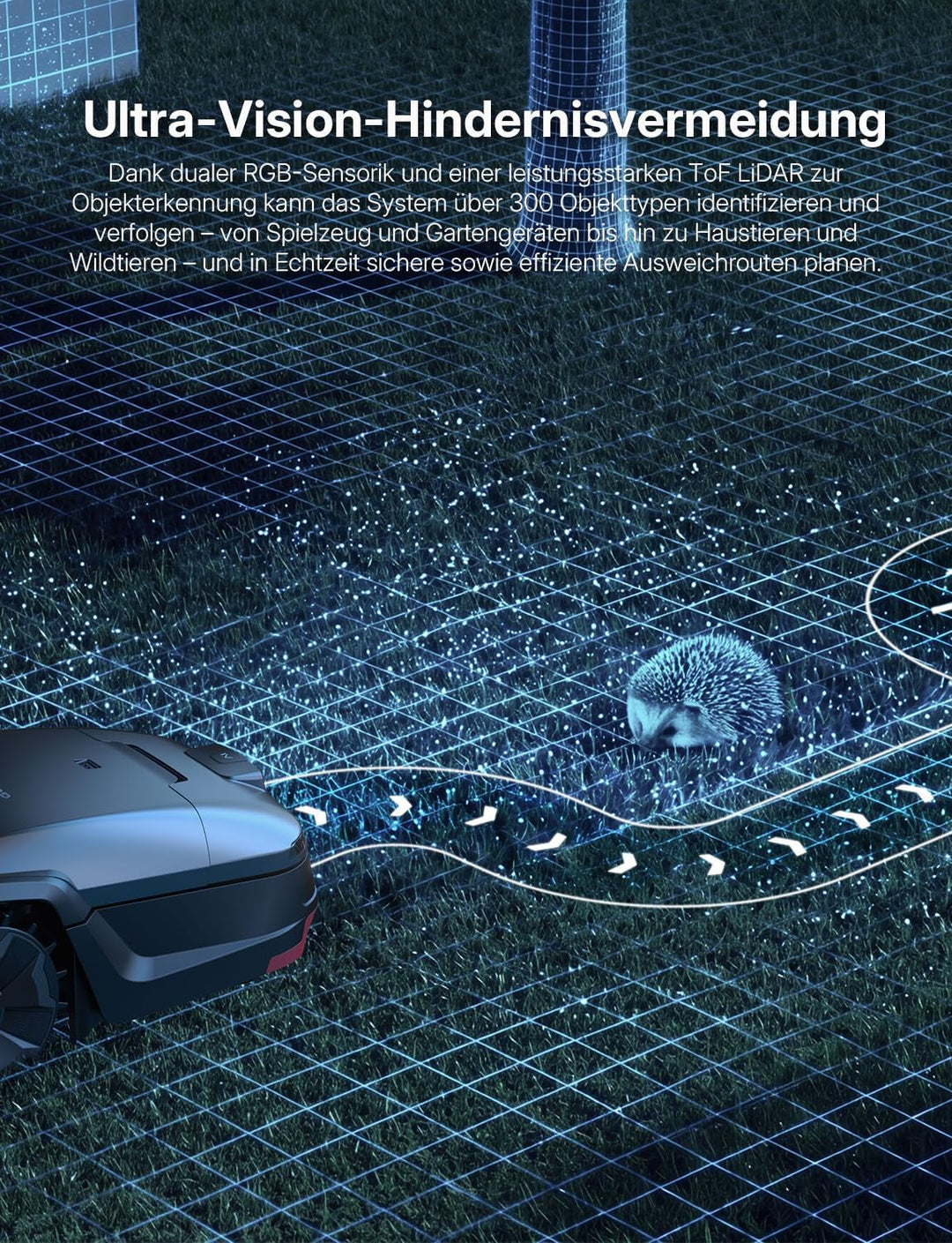UNICUT H1 Mähroboter – RTK+VSLAM mit KI, Dual Solid State LiDAR Hindernisvermeidung, Kein Signalabbr