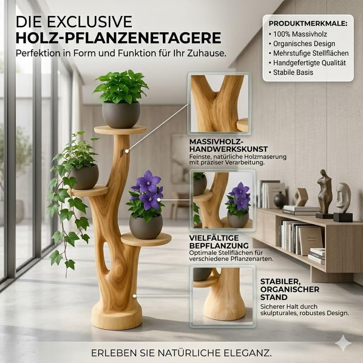 My-goodbuy24 Blumenständer Blumentreppe Blumenpodest Blumenhocker Pflanzen Blumen Treppe Holz Massiv