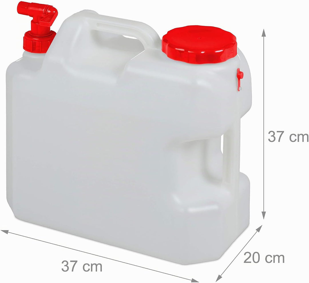 Relaxdays Wasserkanister mit Hahn, Schraubdeckel, Trinkwasserkanister Camping, 18 l, BPA-frei, Kunst