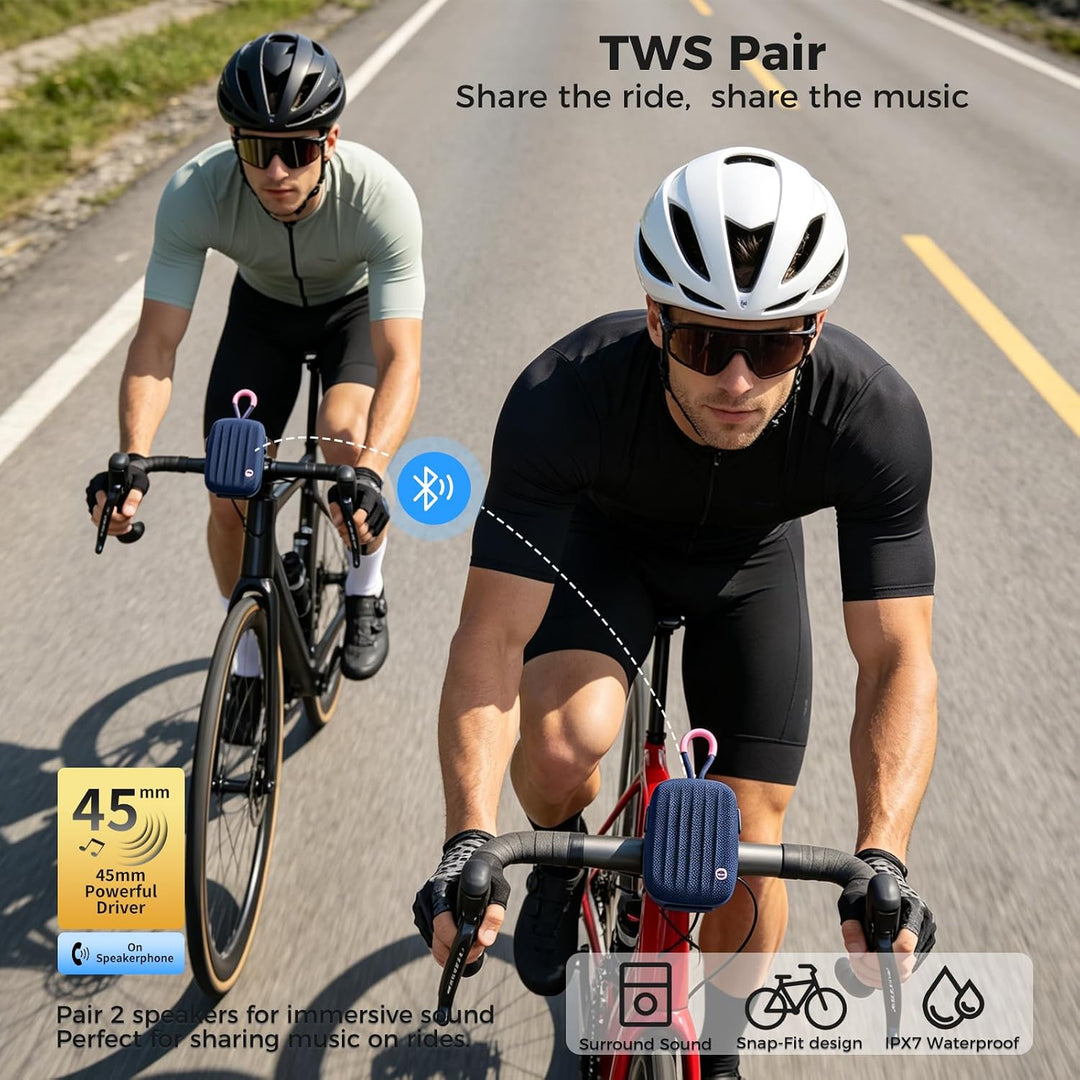 Gemmac Fahrrad Lautsprecher Bluetooth mit Lenkermontage,IPX7 Wasserdichter | TWS Fahrradlautsprecher