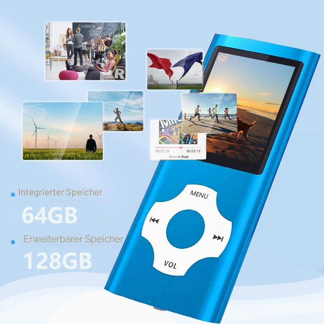 Hotechs MP3-Player/MP4-Player, MP3-Player mit 32 GB Speicherkarte, schlankes Design, digitales LCD-D