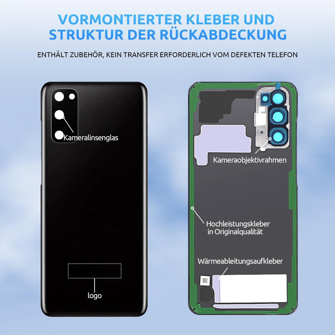 Eonpam Akkudeckel für Samsung Galaxy S20 G980, G981 Rückseite Glas Backcover Ersatz Reparatur Set mi