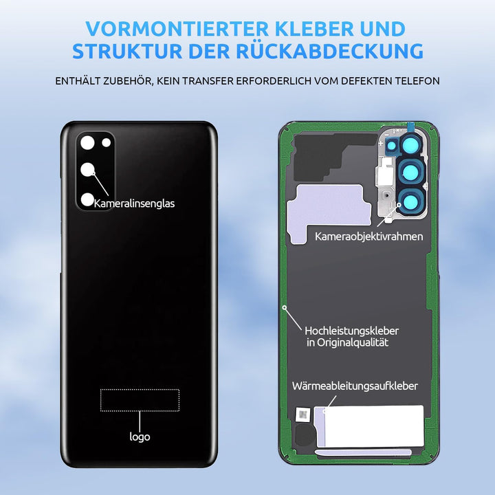 Eonpam Akkudeckel für Samsung Galaxy S20 G980, G981 Rückseite Glas Backcover Ersatz Reparatur Set mi