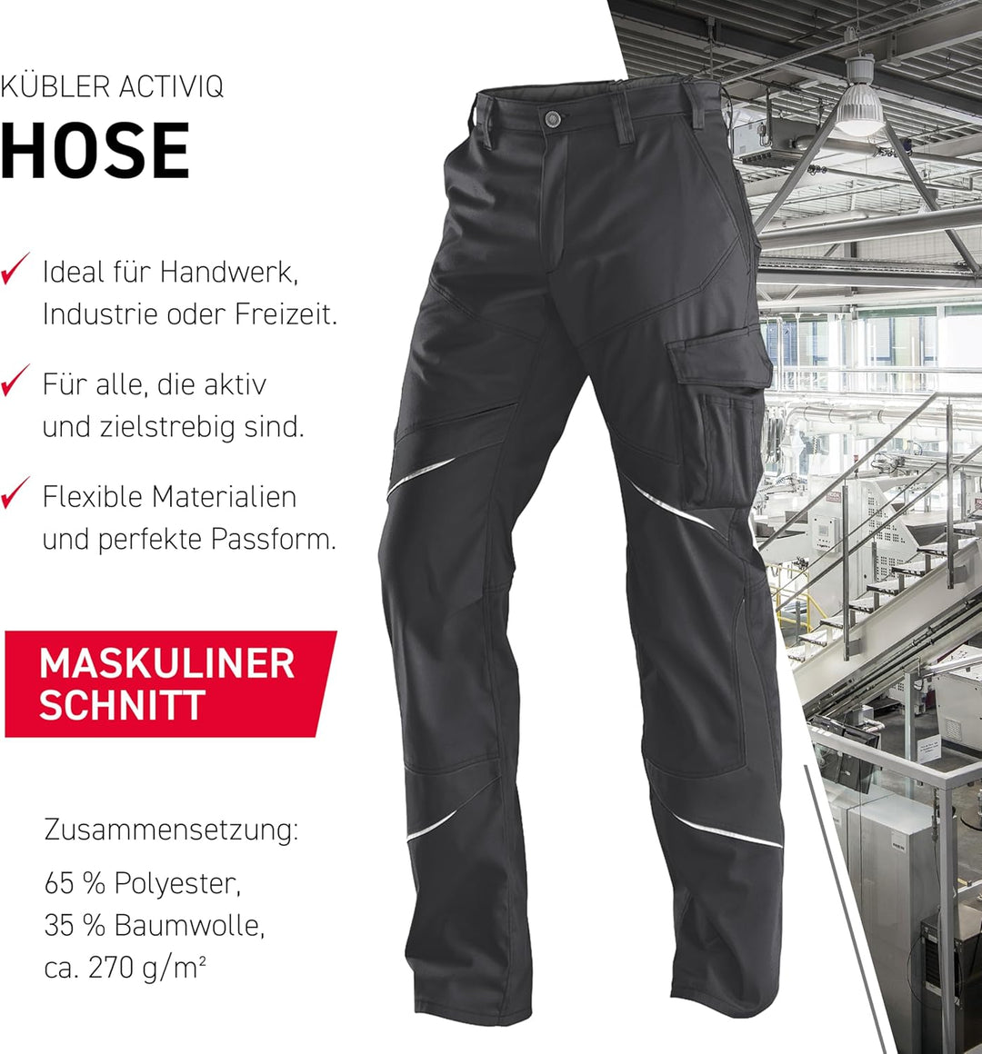 Kübler 22505365-97-28 Hose Activiq, Anthrazit, Grösse 28 Anthrazit Grösse 28, Anthrazit Grösse 28