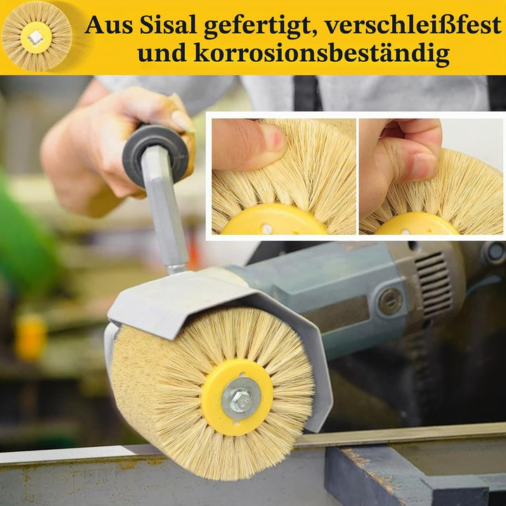 Schleifbürsten, 120x100mm Sisalbürste, Polierbürste zum Holzverarbeitung, Grit Bürste Bristle Bürste