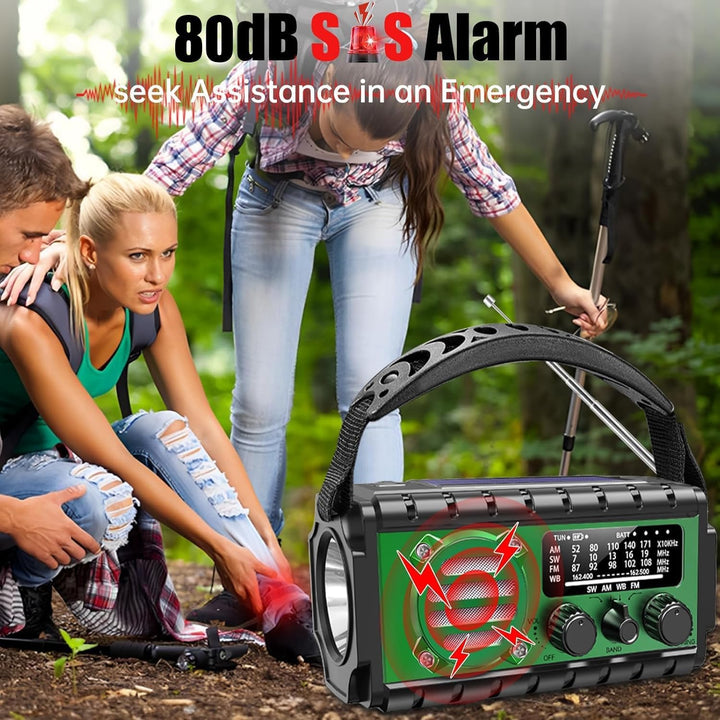 Solar Kurbelradio 20000mAh Radio Notfall Radio Batteriebetrieben Notfall SW/AM/FM Notfallradio mit L