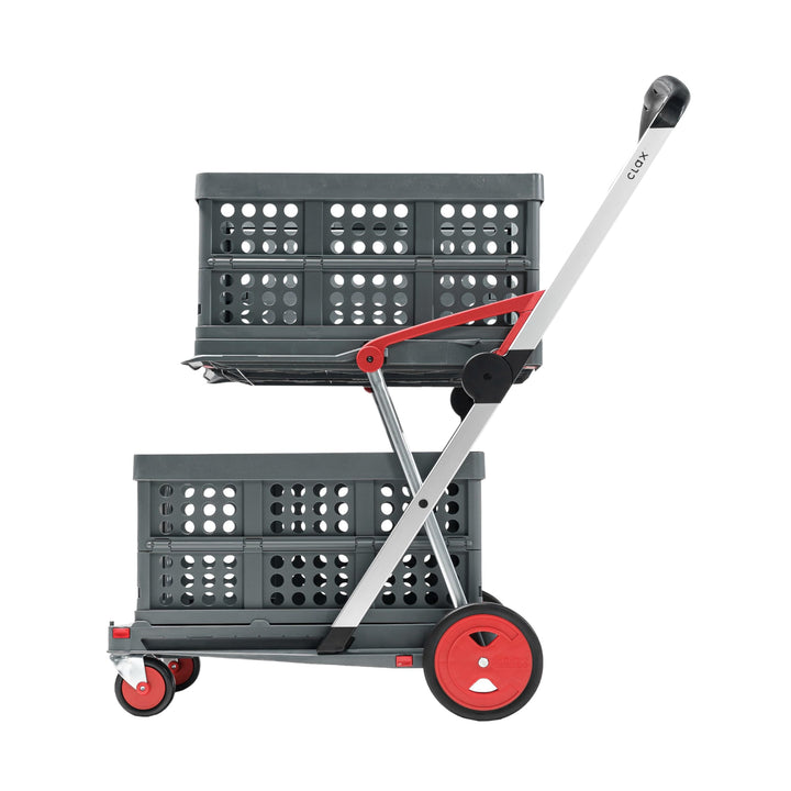 CLAX® Transport-Klappmobil | Klappwagen | Transportwagen | Shoppingtrolley | inklusive 2 Faltboxen |