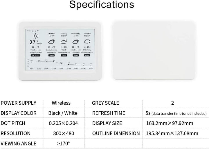 IBest 7.5inch Passive NFC-Powered e-Paper Black/White e-Ink Display, No Battery Required, Wireless P