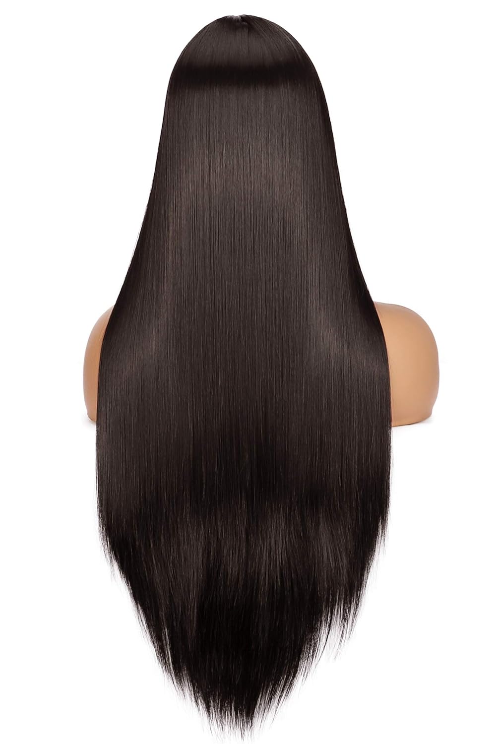 PORSMEER Perücke Damen Braun Lang Glatt Gerade Perücken für Frauen/Mädchen/Afro Natürliche Synthetis