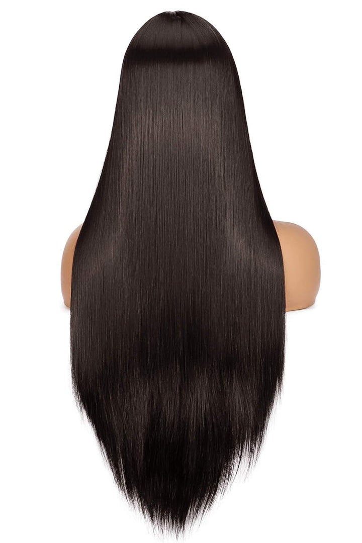 PORSMEER Perücke Damen Braun Lang Glatt Gerade Perücken für Frauen/Mädchen/Afro Natürliche Synthetis
