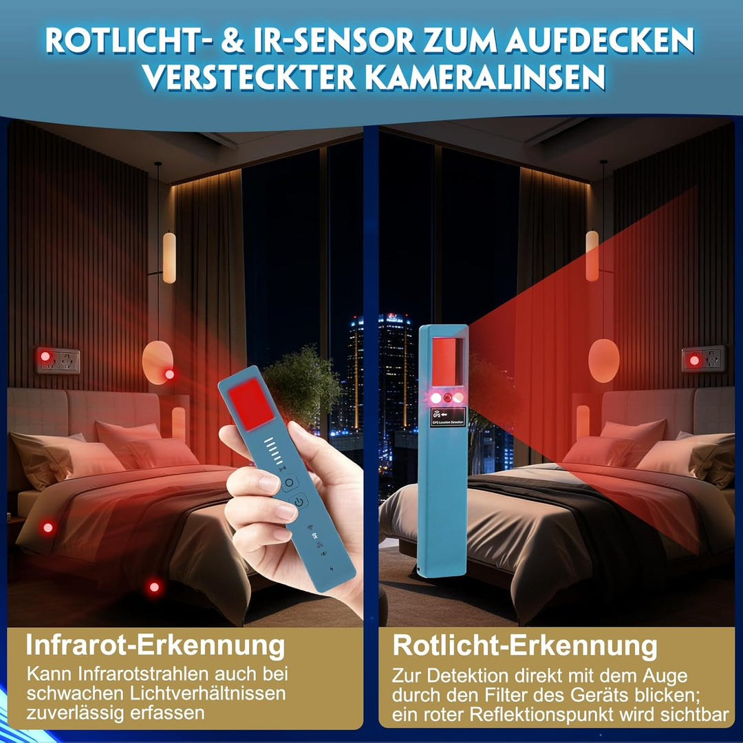 Kamera & Wanzen Detektor – Versteckte Kamera, GPS Tracker & Wanzen Aufspürgerät mit RF-Signalerkennu