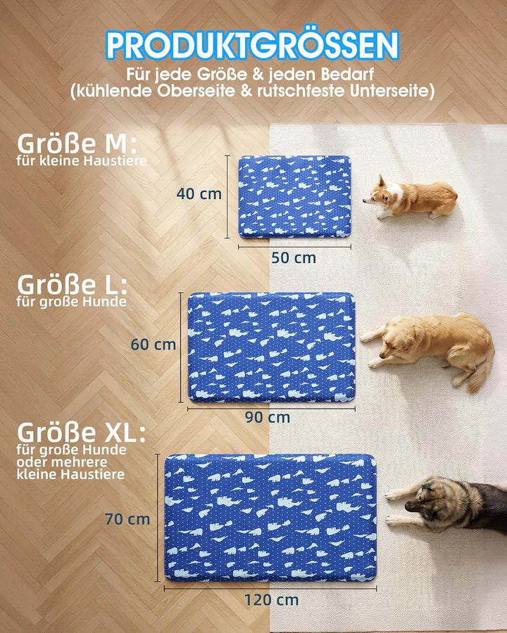 petnf Kühlmatte Für Hunde Selbstkühlend 90 x 60 cm, Langlebige Kratzfeste Oberfläche Hund Kühlmatte,