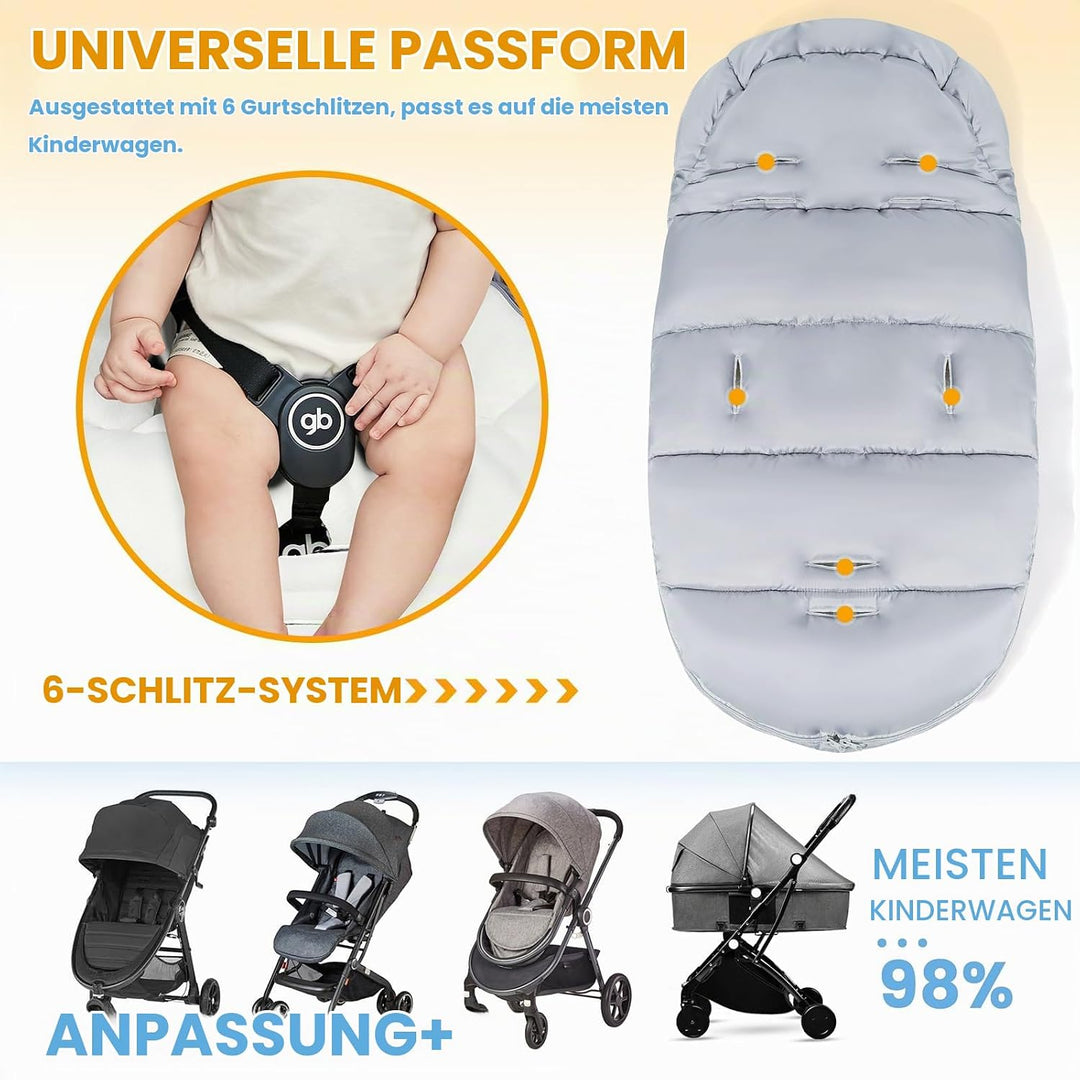 Orzbow Fusssack Kinderwagen Winter,Winterfusssack Kinderwagen mit Grosse Kapuze,Warmes Polarfleece-F