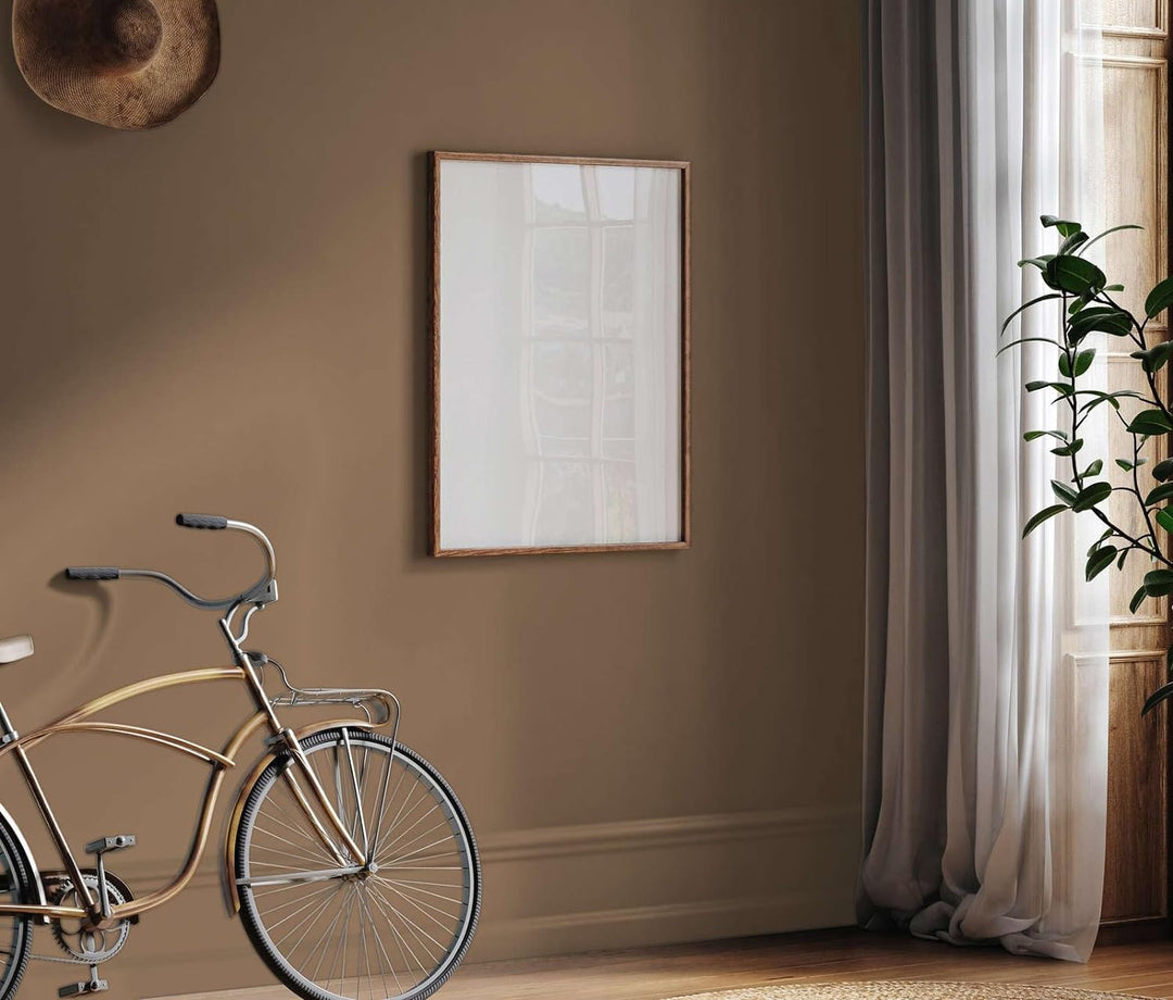 New Walls Premium Wandfarbe Braun, Nussbraun Liquid Luxury Dispersionsfarbe für Innenräume – 1 L 100