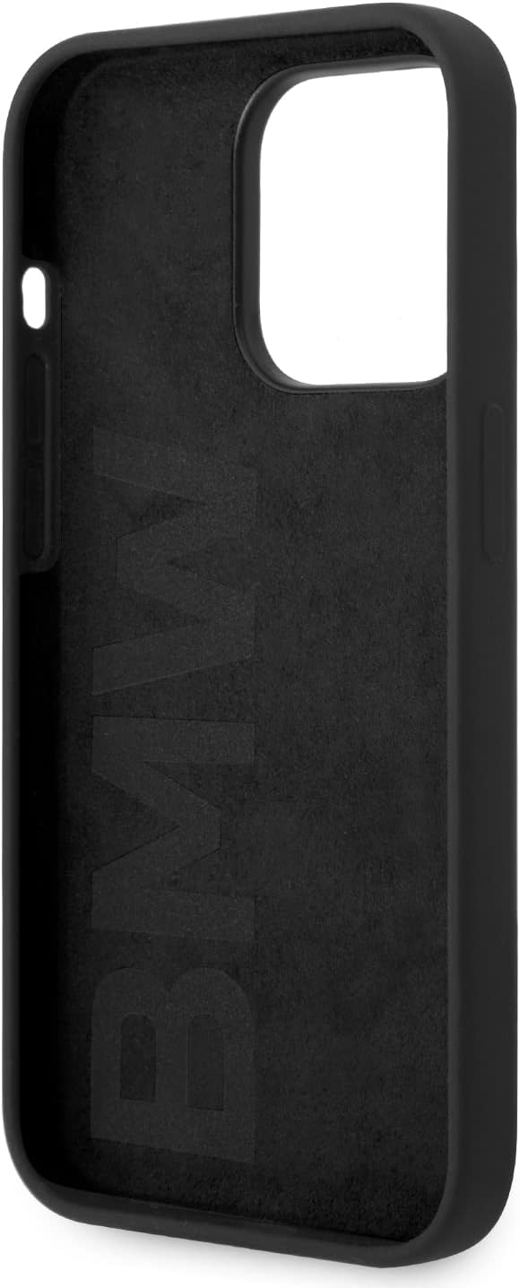 BMW BMHCP14XSILBK hülle für iPhone 14 Pro Max 6,7" schwarz/Black Silicone Metal Logo