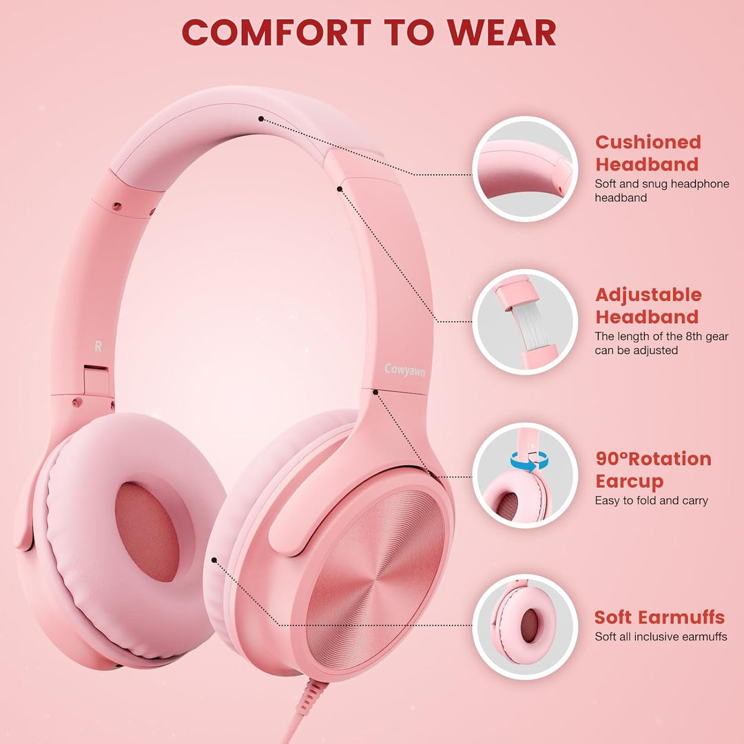 USB-C-Kopfhörer kabelgebunden, Over-Ear-Kopfhörer mit Mikrofon, Lautstärkeregler, HD-Stereo-Sound, F