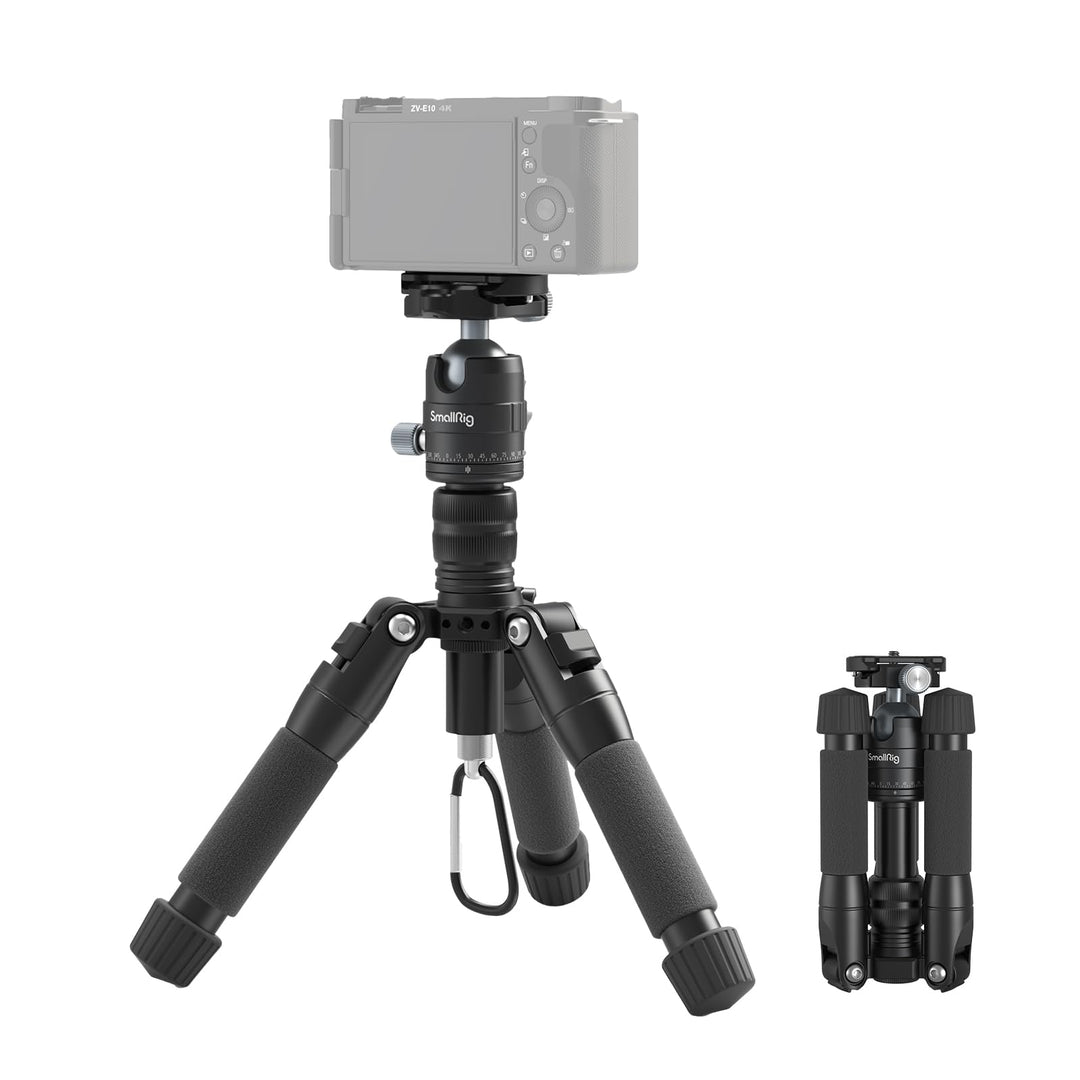 SMALLRIG Aluminium Mini Stativ Tripod 20"/52 cm Desktop Stativ mit 360° Kugelkopf, kompaktes Kamera