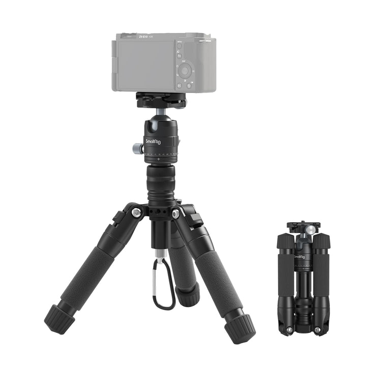 SMALLRIG Aluminium Mini Stativ Tripod 20"/52 cm Desktop Stativ mit 360° Kugelkopf, kompaktes Kamera