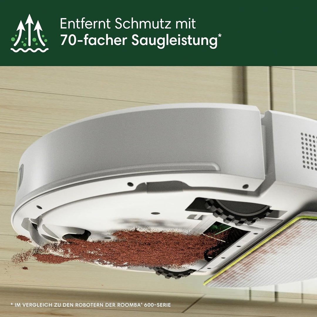 iRobot Roomba 105 Combo - Saugen + Wischen - Clearview LiDAR - 7000Pa - 120 mins- SmartScrub - Umfäh