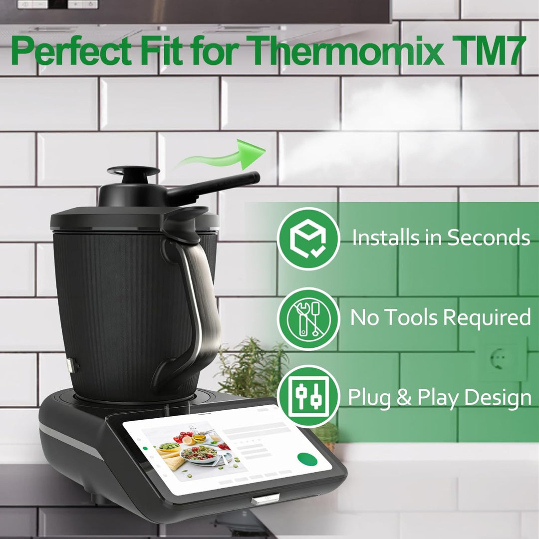 Dampfumleiter für Thermomix TM7 – Dampfumlenk Aufsatz mit Überlaufschutz, Vorwerk Thermomix TM7 Zube