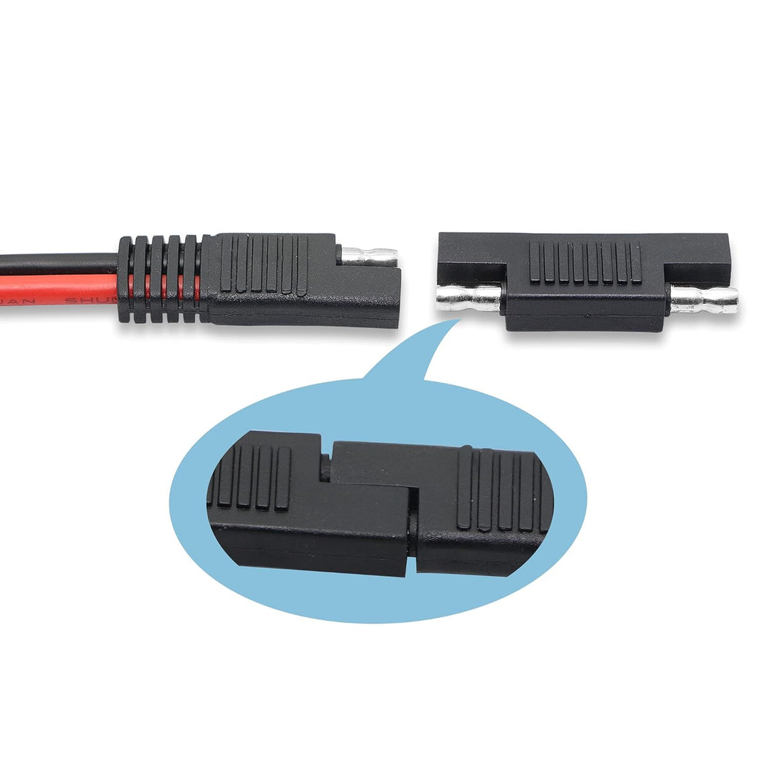 GINTOOYUN SAE auf LP-20 Kabeladapter, wasserdicht, 10 AWG, 2-polig, industrieller Rundstecker auf SA