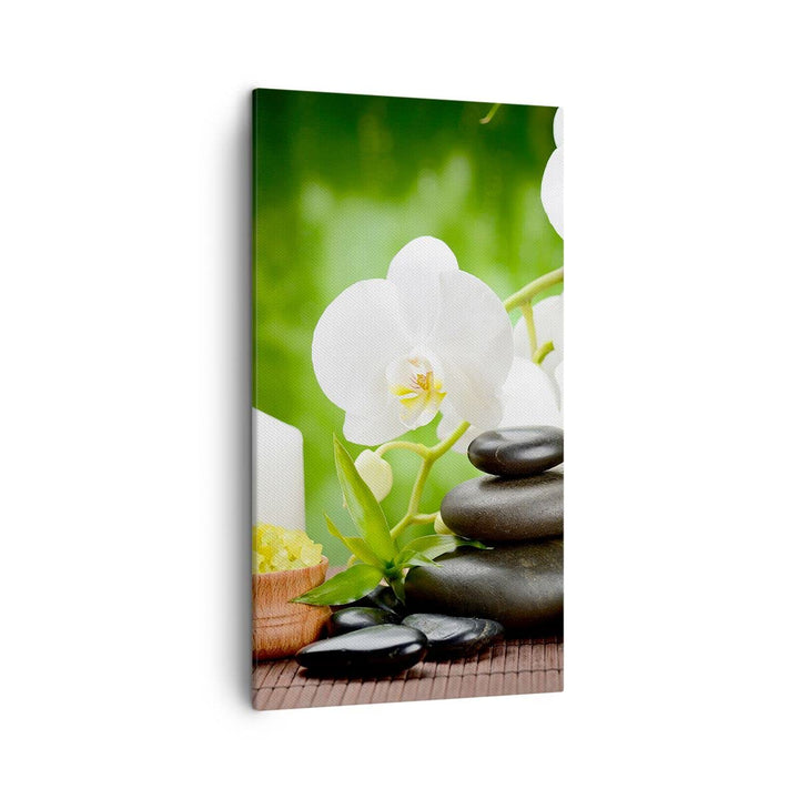 Bilder auf Leinwand Blume aromatherapie spa Leinwandbild mit Rahmen 45x80cm Wandbilder Dekoration Wo