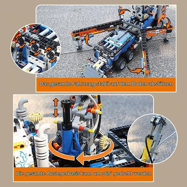 Mould King 19014 Schwerlast Abschleppwagen Bausteinsets, 2098 Teile MOC Betonpumpen-LKW-Baumodell, G