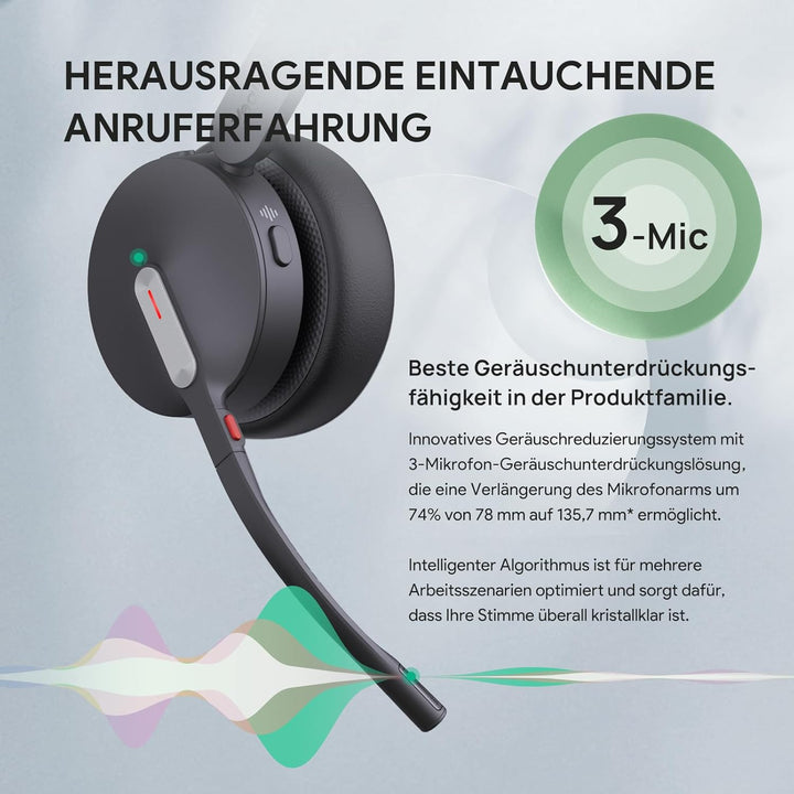 Yealink BH70 Mono Bluetooth Headset mit Mikrofon für Homeoffice, Microsoft Teams Zertifiziertes Blue