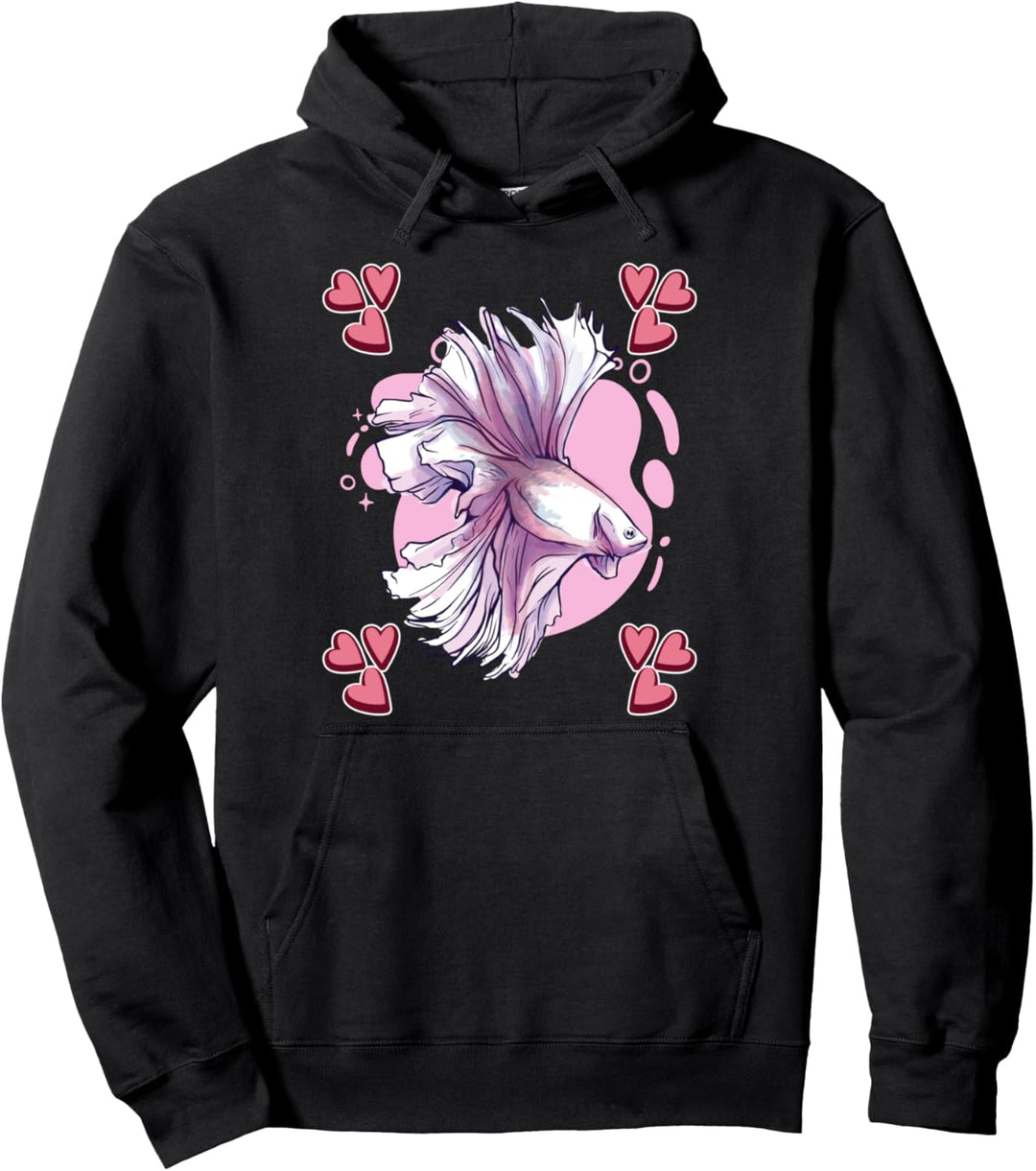 Damen Betta Fisch Zeichnung Mädchen Betta Fisch Pullover Hoodie
