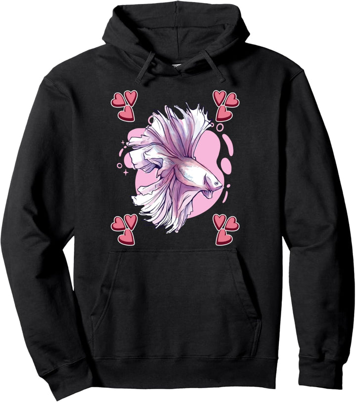 Damen Betta Fisch Zeichnung Mädchen Betta Fisch Pullover Hoodie