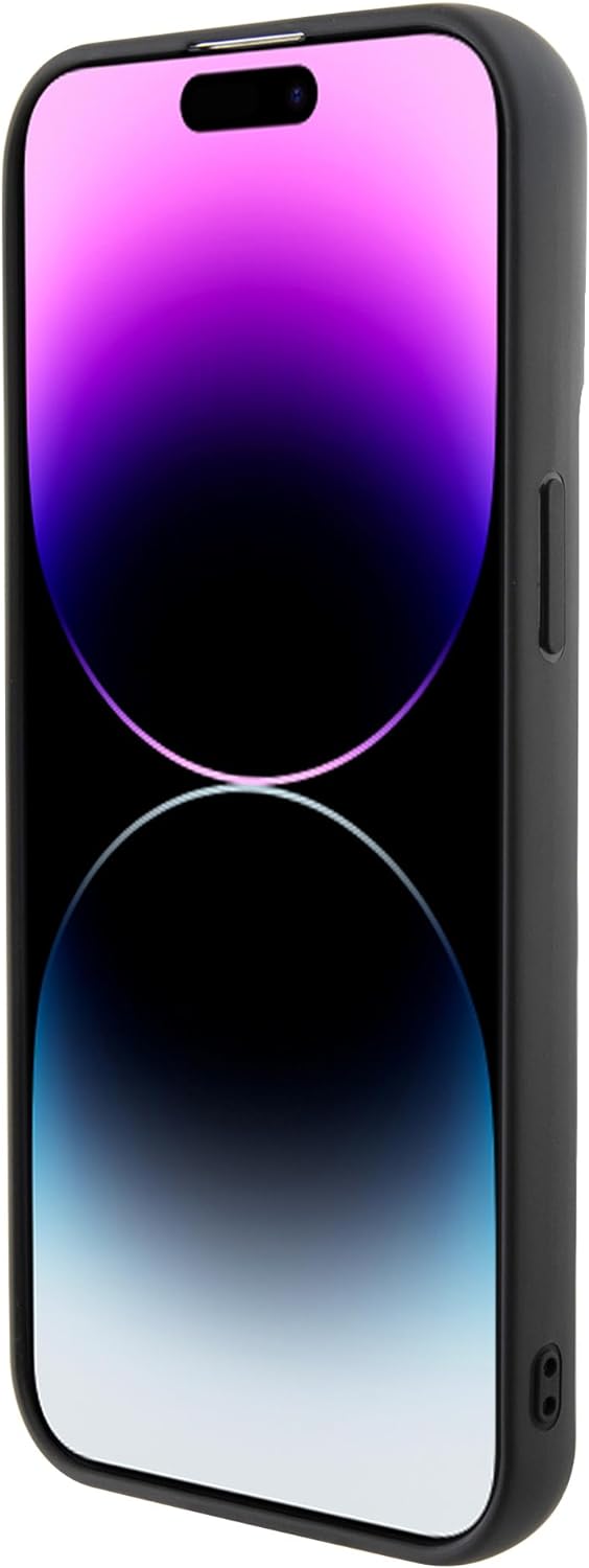 CG Mobile Karl Lagerfeld Fixed Glitter Case with Ikonik Logo Metal Pin for iPhone 15 Pro -Bla Schwar