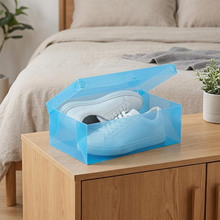 Toyvian 7 StüCk Stapelbare Transparente Schuhboxen Mit Klappdeckel Faltbare Aufbewahrungsboxen Aus R