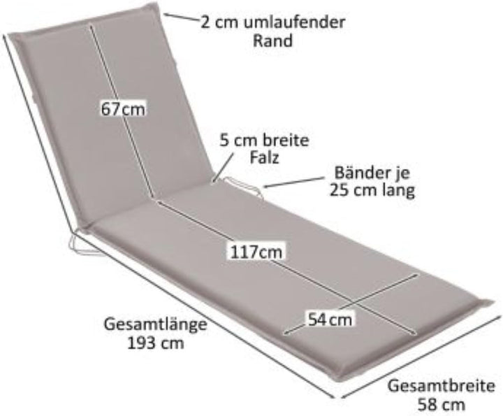 Traumnacht Komfort 2er Set Liegenauflagen Outdoor rot mit abnehmbarem Bezug, 190 x 58 x 6 cm, Öko-Te