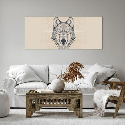 Wandbilder Dekoration Wohnzimmer Husky Hund Portrait Plakat Panorama Bilder auf Leinwand 120x50cm Le