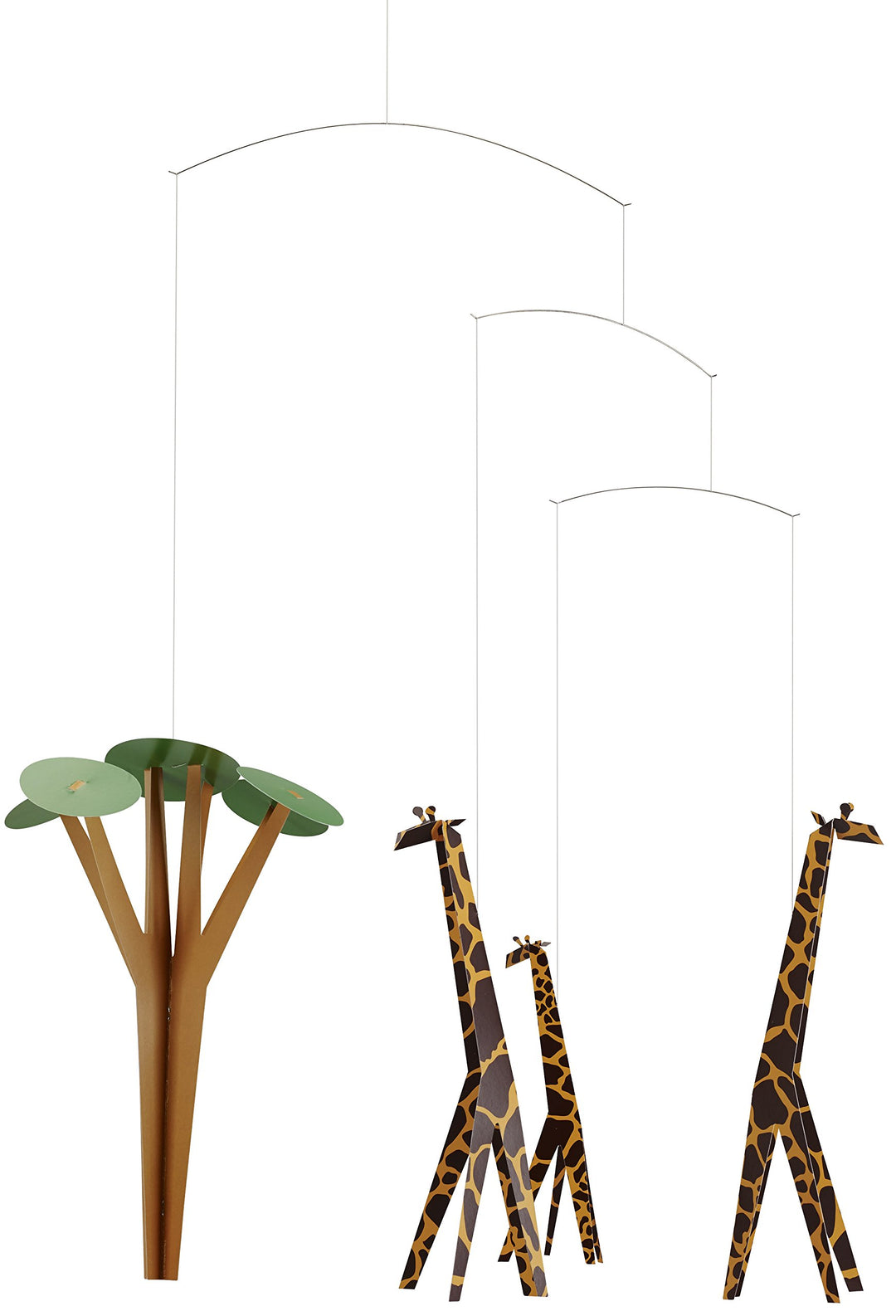Flensted Mobiles Giraffes on The Savannah Mobile, Stahl, Mehrfarbig, 60x47 cm