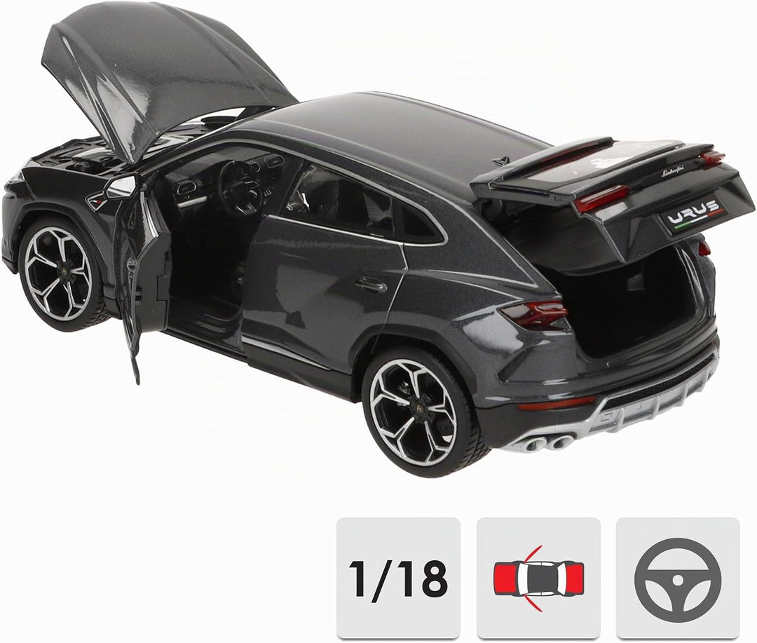 Bburago - 18-11042 Lamborghini Urus 1/18, Miniaturfahrzeug, Grau, Grau