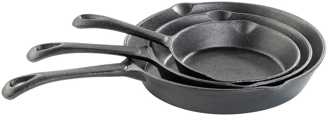 Tornwald-Schmiede Gusspfannen: Gusseisen-Pfannen, 3er-Spar-Set (12,5/16,5/21 cm) (Brat Pfannen, Guss