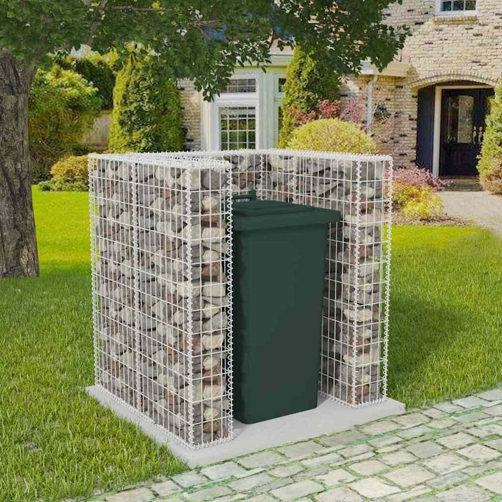 vidaXL Gabione Mülltonnenbox für 1 Tonne U-förmig Stahl 110x100x120cm Müllbox 110 x 100 x 120 cm, 11