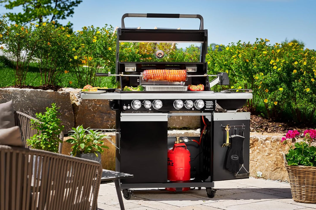 RÖSLE Premium-Drehspiess, Hochwertiger Grillspiess für RÖSLE BBQ-Stationen für VIDERO G4/G6 und MAGN