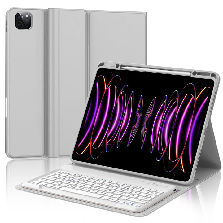 IVEOPPE Hülle mit Tastatur für iPad Pro 12,9 Zoll 6./5./4./3. Generation, Deutsches QWERTZ Layout, M