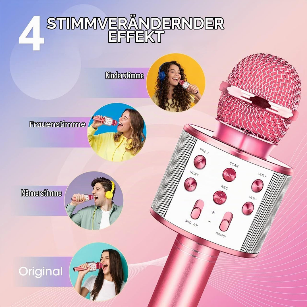 GeschenPark Mikrofon Kinder, Bluetooth Karaoke Mikrofon Geschenk Mädchen 3-12 Jahre Spielzeug Mädche