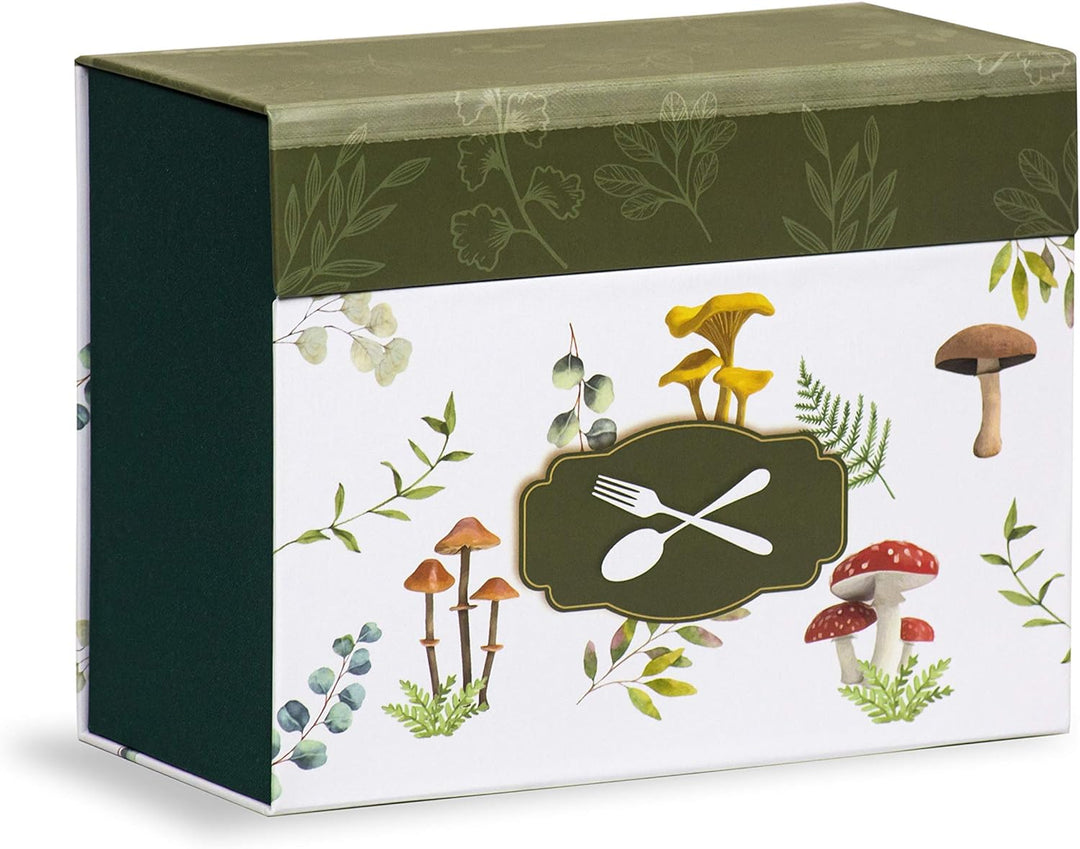 Mareli Rezeptbox mit 60 illustrierten Rezeptkarten zum selber beschriften und 6 Trennblättern im Ess