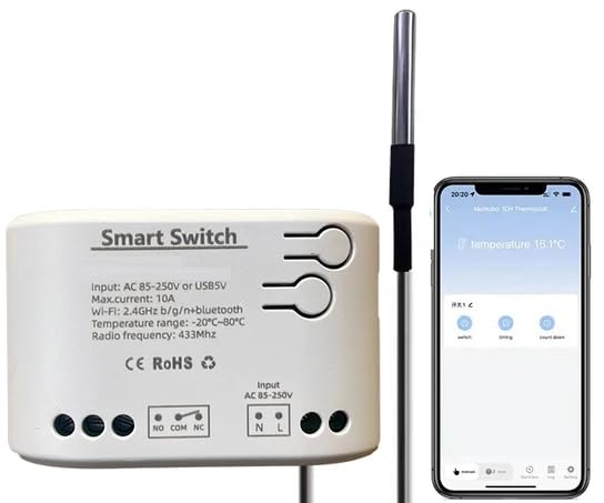 Smart Thermostat 1-Kanal WiFi + RF433 – Relais NO/NC, App-Steuerung TUYA Smart Life, mit externer So