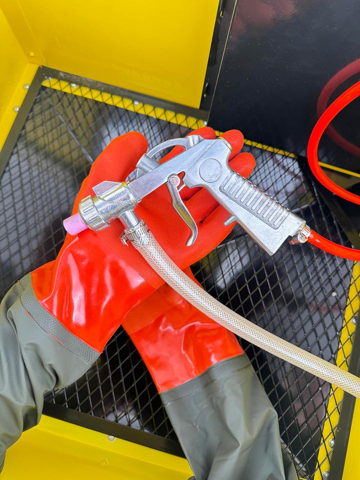 WELDINGER Sandstrahlkabine SK 200 mit Absauggebläse für freie Sicht