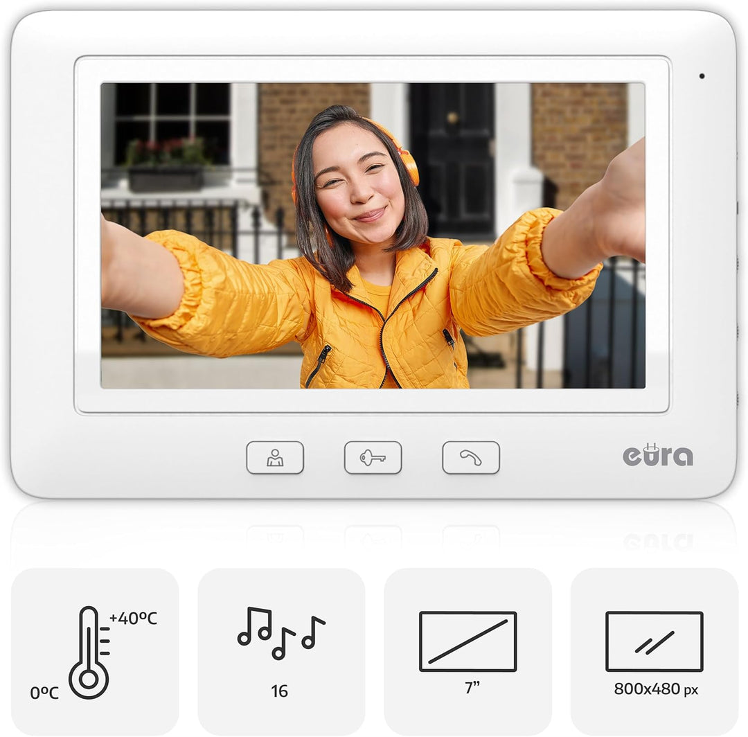 Eura VDP-45A3-TY Alpha+ TUYA Video-Türsprechanlage Gegensprechanlage WiFi, 4 Draht, 7-Zoll-Farbmonit