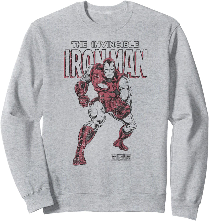 Marvel Iron Man Invincible Distressed Pose Sweatshirt